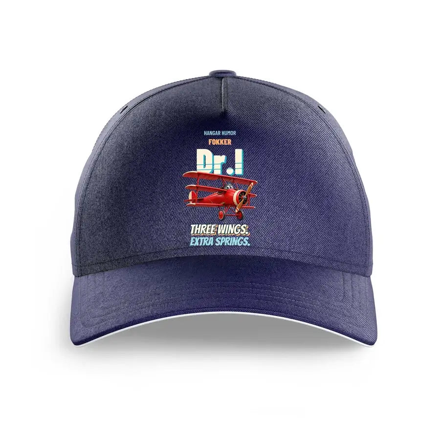 Fokker Dr.I - Three wings. Extra springs. design on dark blue printed hat