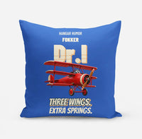 Thumbnail for Fokker Dr.I - Three wings. Extra springs. design on blue pillow