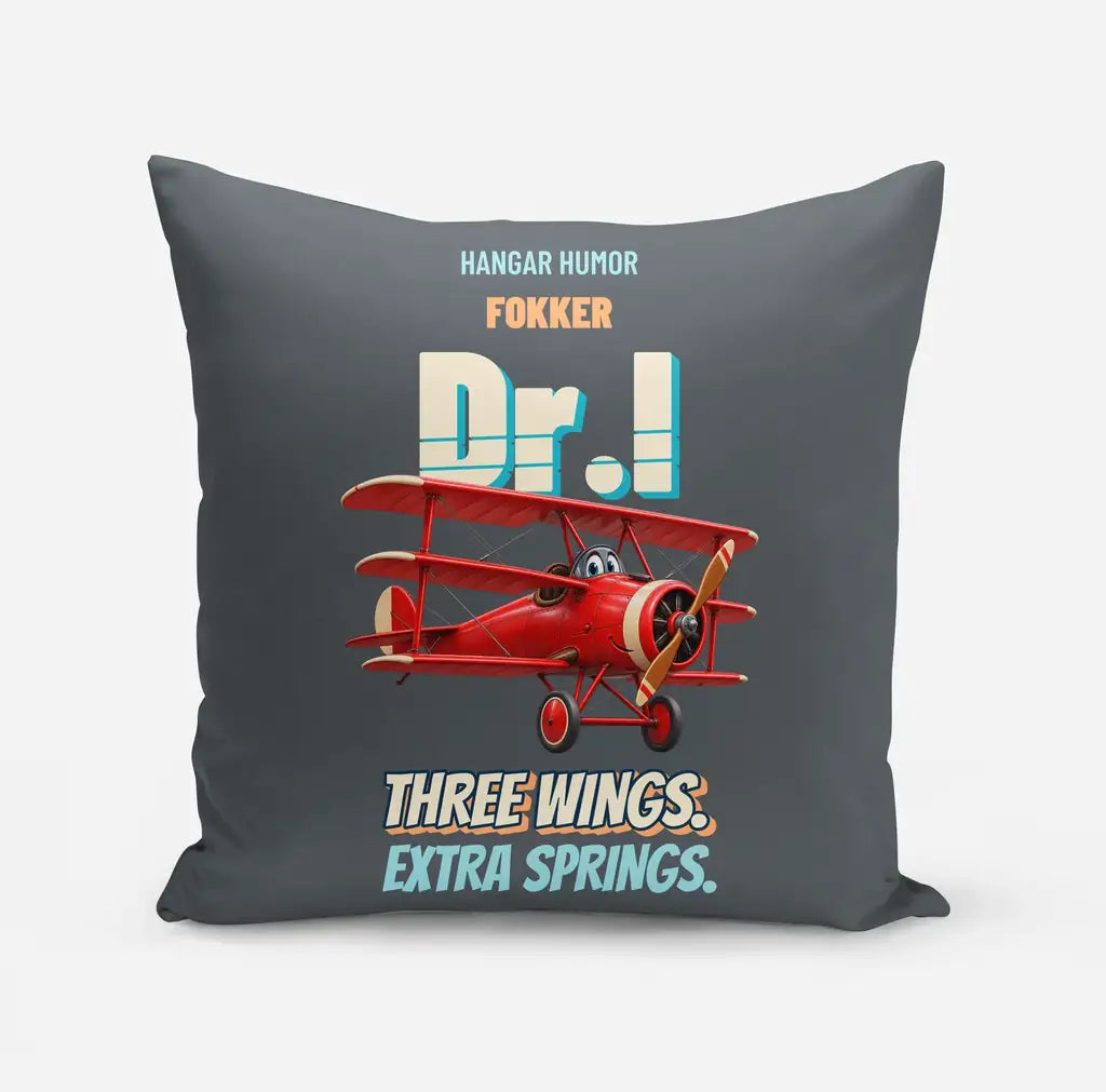Fokker Dr.I - Three wings. Extra springs. design on gray pillow