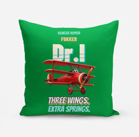 Thumbnail for Fokker Dr.I - Three wings. Extra springs. design on green pillow