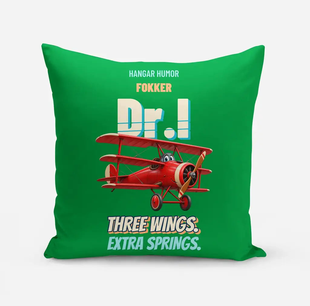 Fokker Dr.I - Three wings. Extra springs. design on green pillow