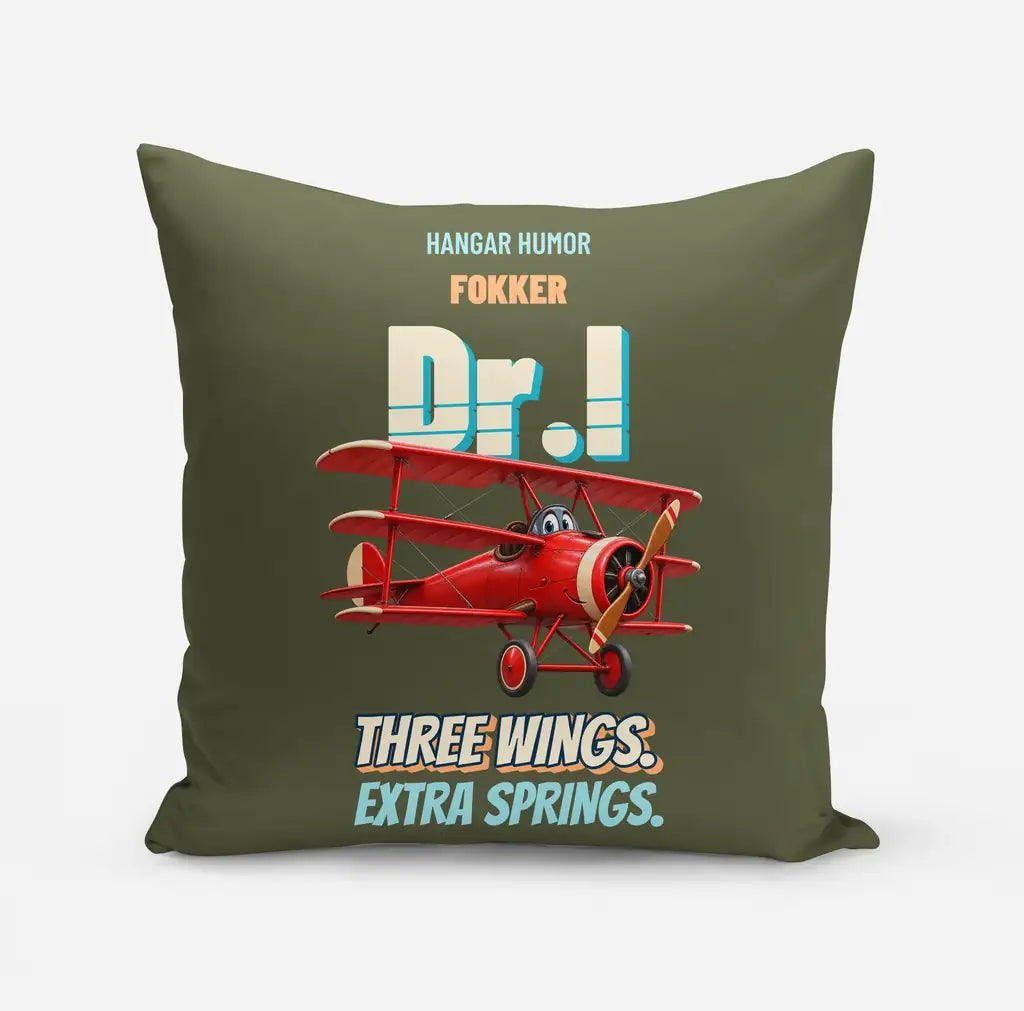 Fokker Dr.I - Three wings. Extra springs. design on green army pillow