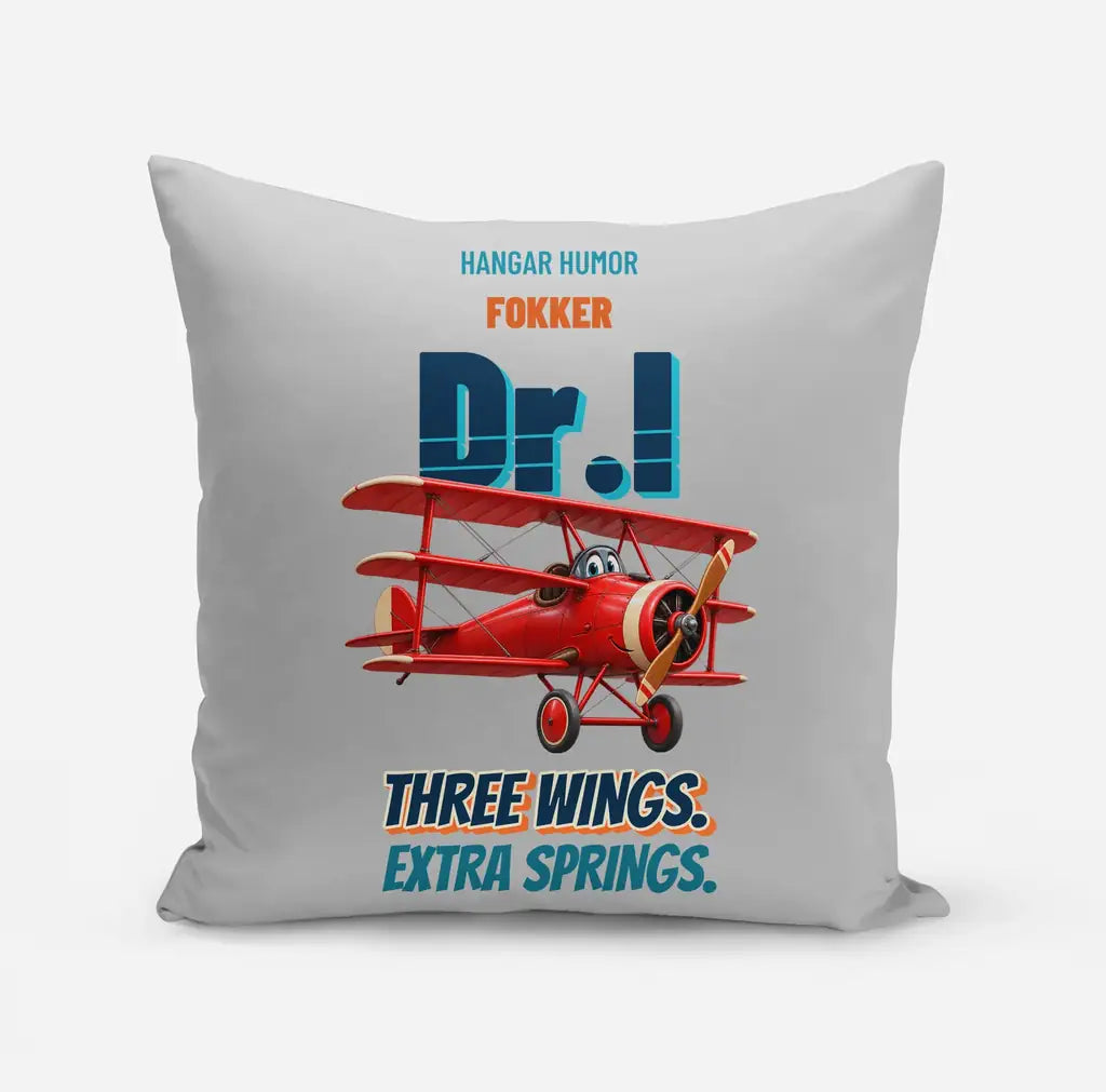 Fokker Dr.I - Three wings. Extra springs. design on light gray pillow