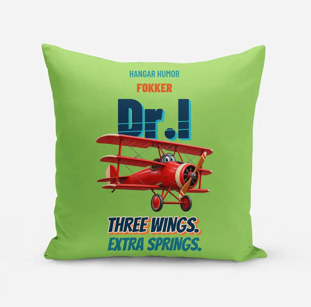 Fokker Dr.I - Three wings. Extra springs. design on light green pillow