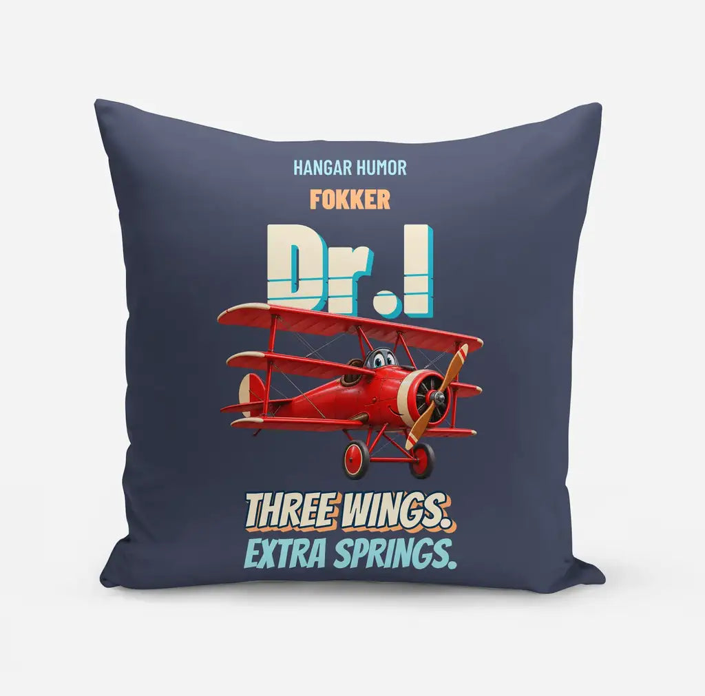 Fokker Dr.I - Three wings. Extra springs. design on navy blue pillow