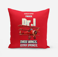 Thumbnail for Fokker Dr.I - Three wings. Extra springs. design on red pillow