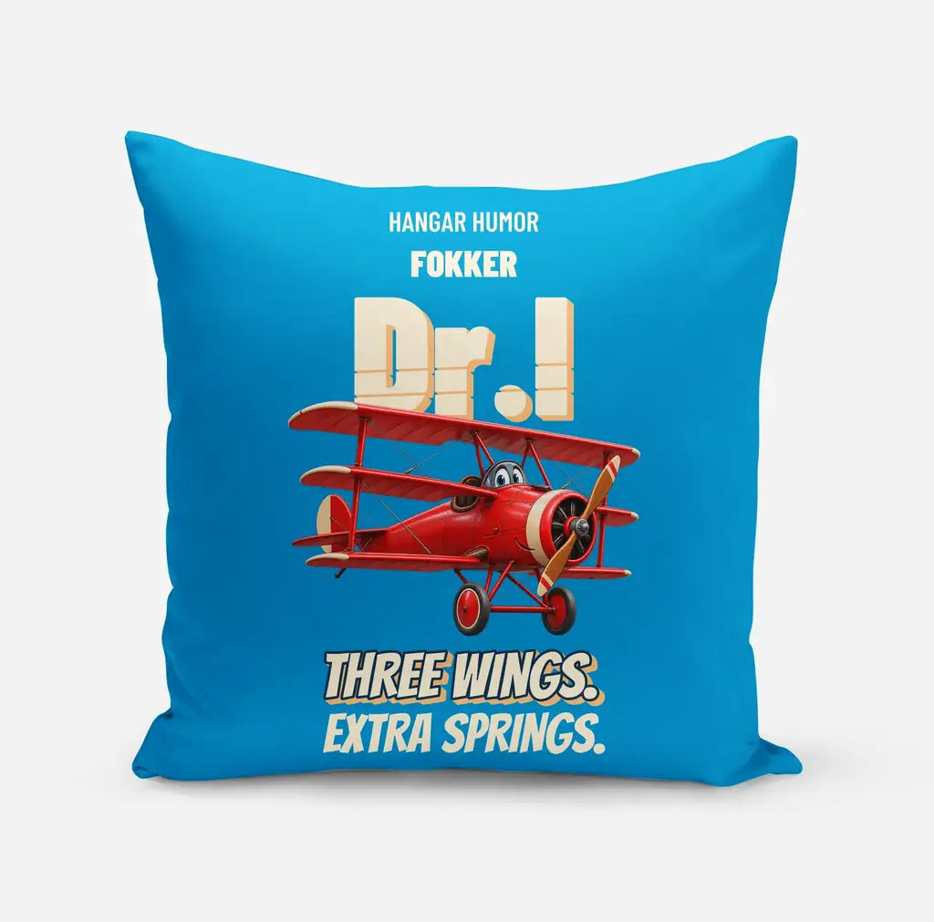 Fokker Dr.I - Three wings. Extra springs. design on turquoise pillow