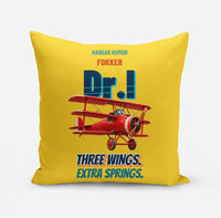 Thumbnail for Fokker Dr.I - Three wings. Extra springs. design on yellow pillow