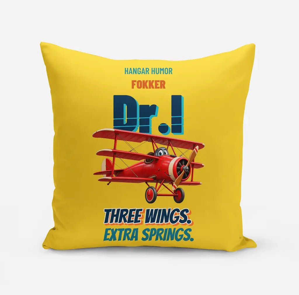 Fokker Dr.I - Three wings. Extra springs. design on yellow pillow