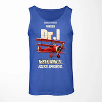 Thumbnail for Fokker Dr.I - Three wings. Extra springs. design on blue tank top
