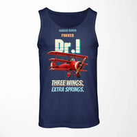 Thumbnail for Fokker Dr.I - Three wings. Extra springs. design on dark blue tank top