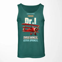 Thumbnail for Fokker Dr.I - Three wings. Extra springs. design on green tank top