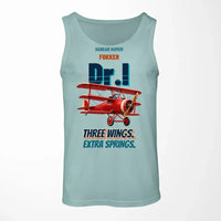 Thumbnail for Fokker Dr.I - Three wings. Extra springs. design on light green tank top