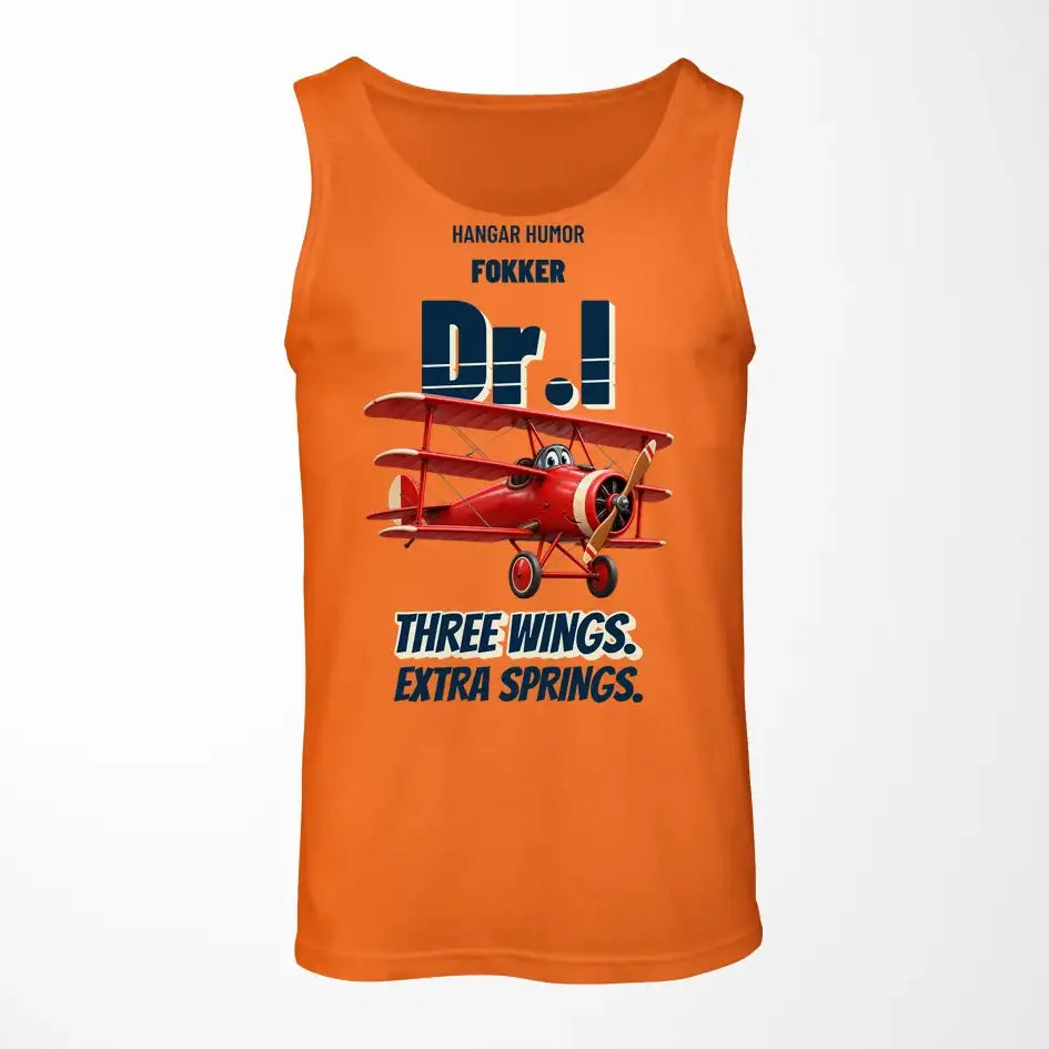 Fokker Dr.I - Three wings. Extra springs. design on orange tank top