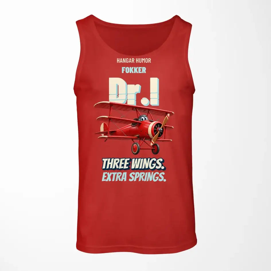 Fokker Dr.I - Three wings. Extra springs. design on red tank top