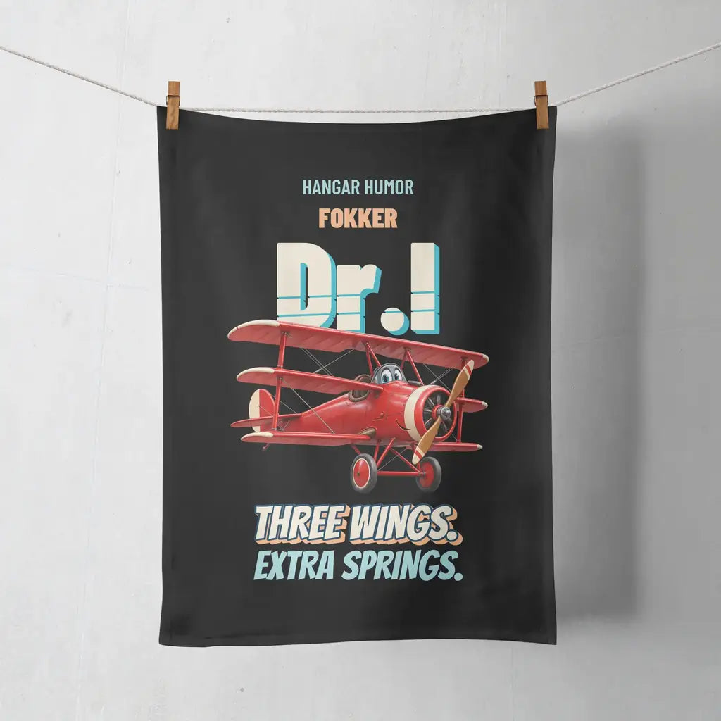 Fokker Dr.I - Three wings. Extra springs. design on black towel