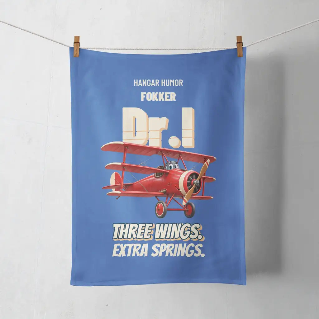 Fokker Dr.I - Three wings. Extra springs. design on blue towel