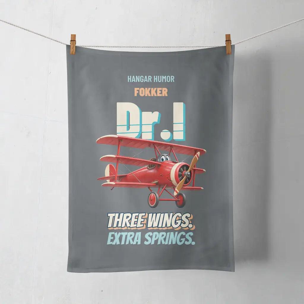 Fokker Dr.I - Three wings. Extra springs. design on gray towel