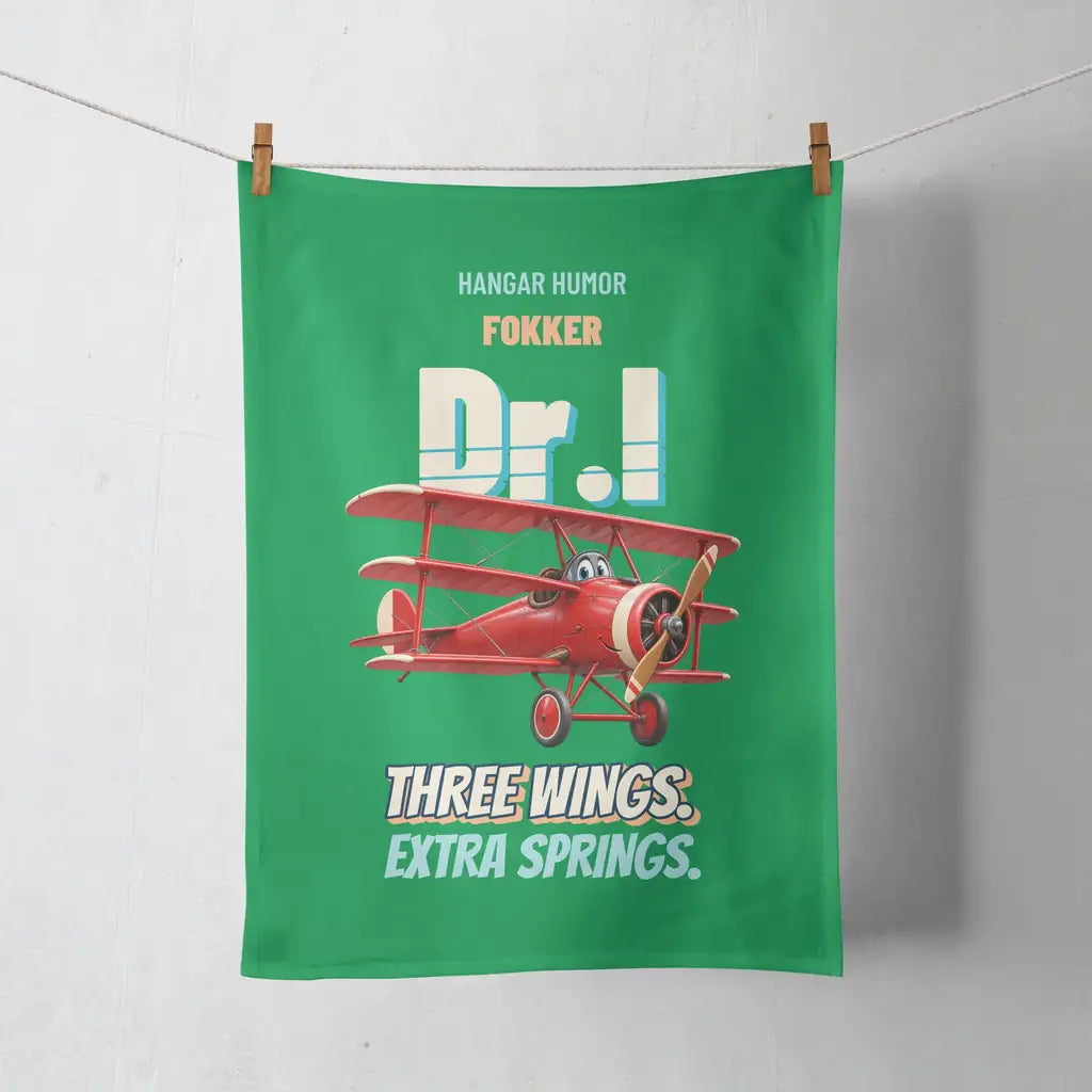 Fokker Dr.I - Three wings. Extra springs. design on green towel