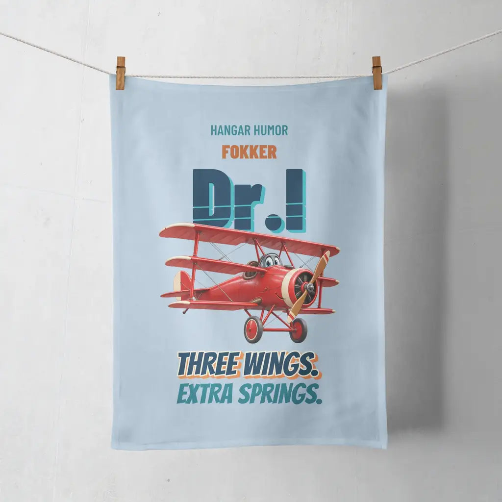Fokker Dr.I - Three wings. Extra springs. design on light blue towel
