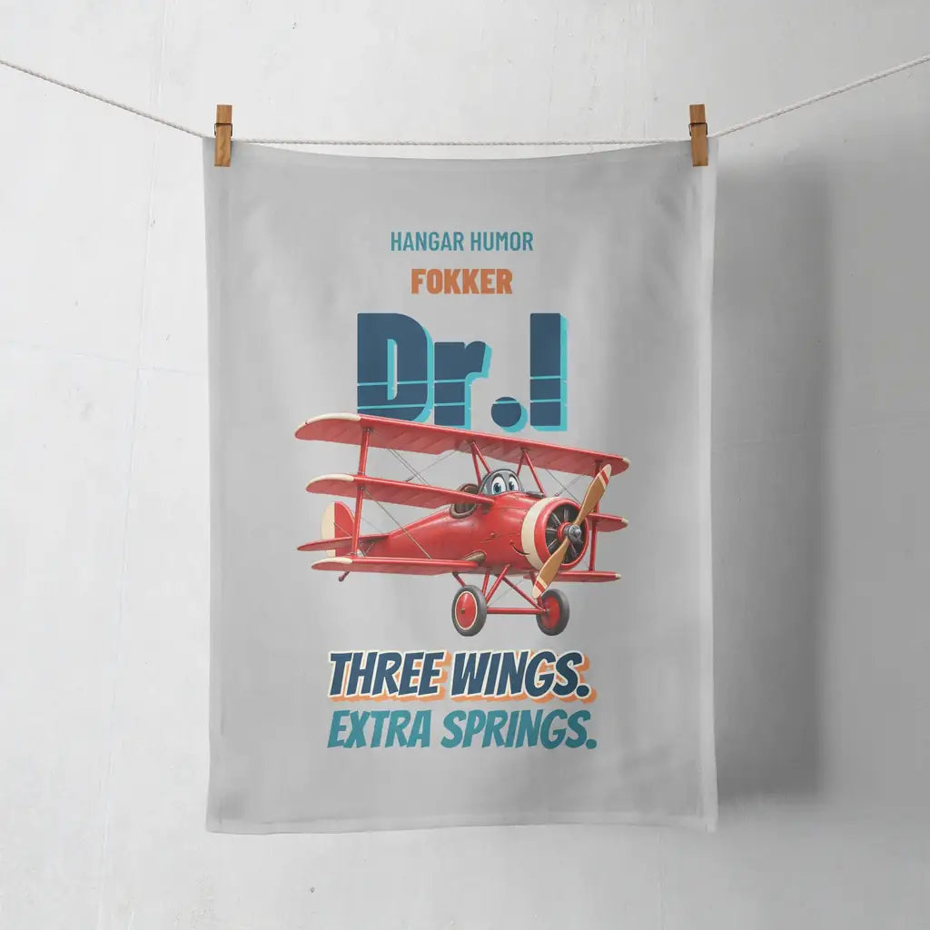 Fokker Dr.I - Three wings. Extra springs. design on light gray towel