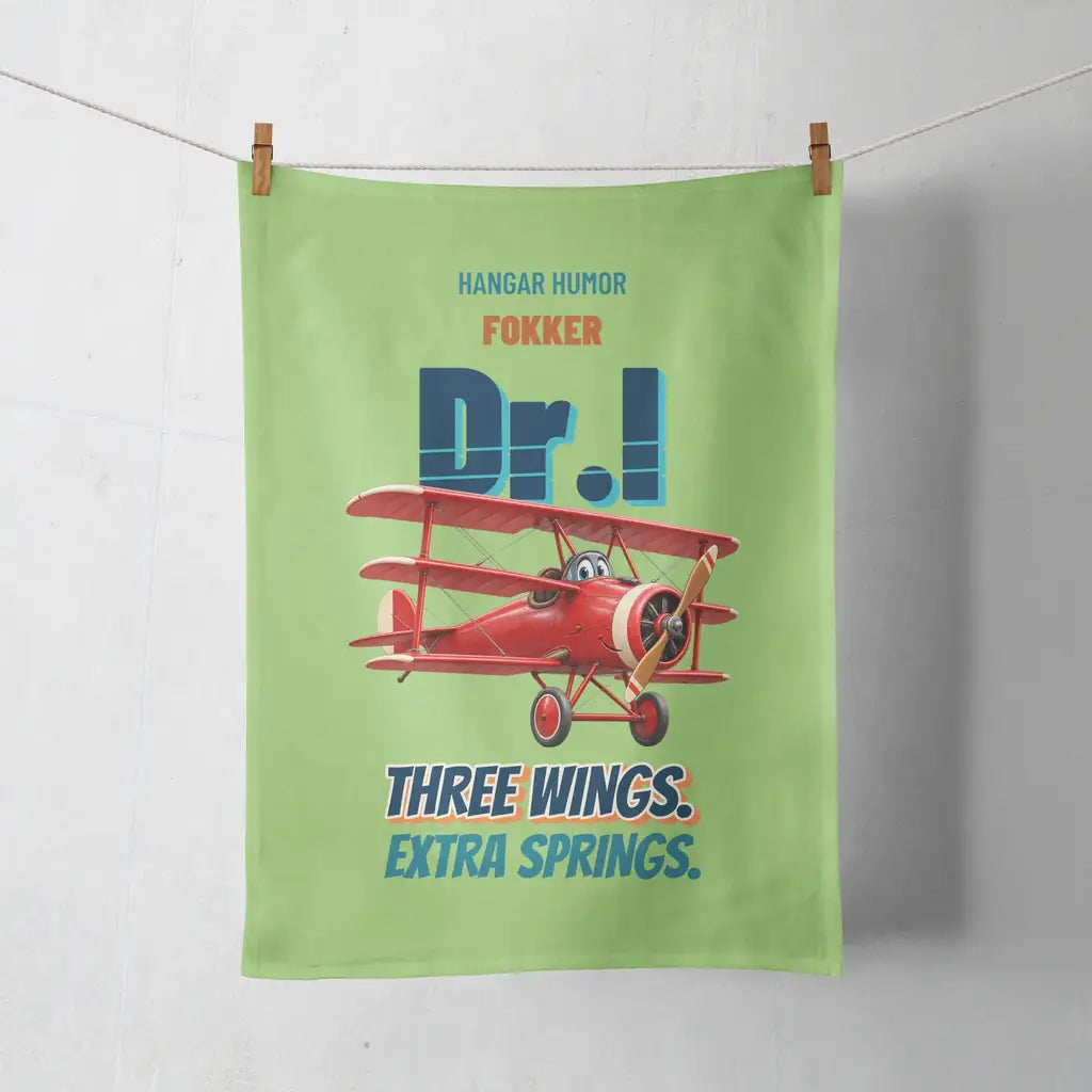 Fokker Dr.I - Three wings. Extra springs. design on light green towel