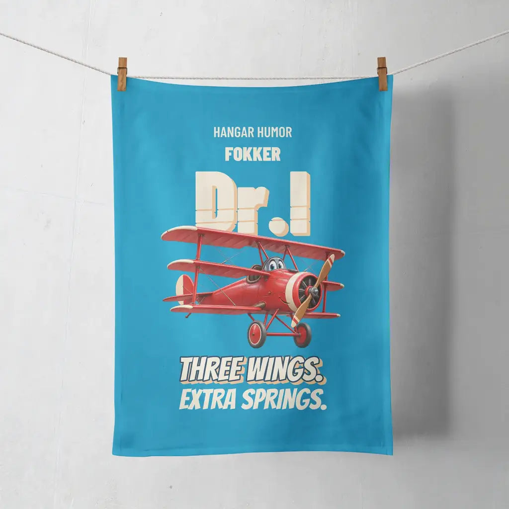 Fokker Dr.I - Three wings. Extra springs. design on turquoise towel