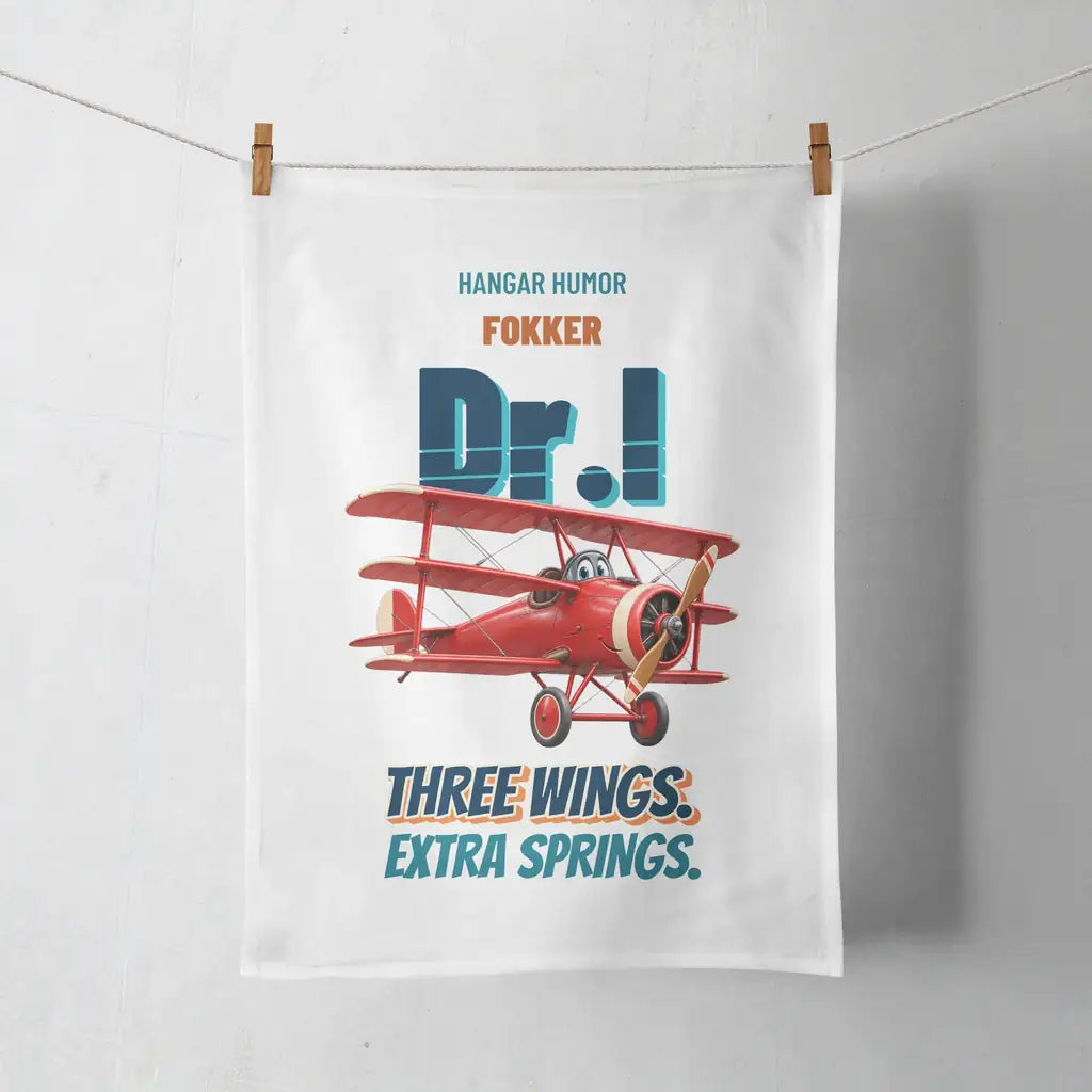 Fokker Dr.I - Three wings. Extra springs. design on white towel