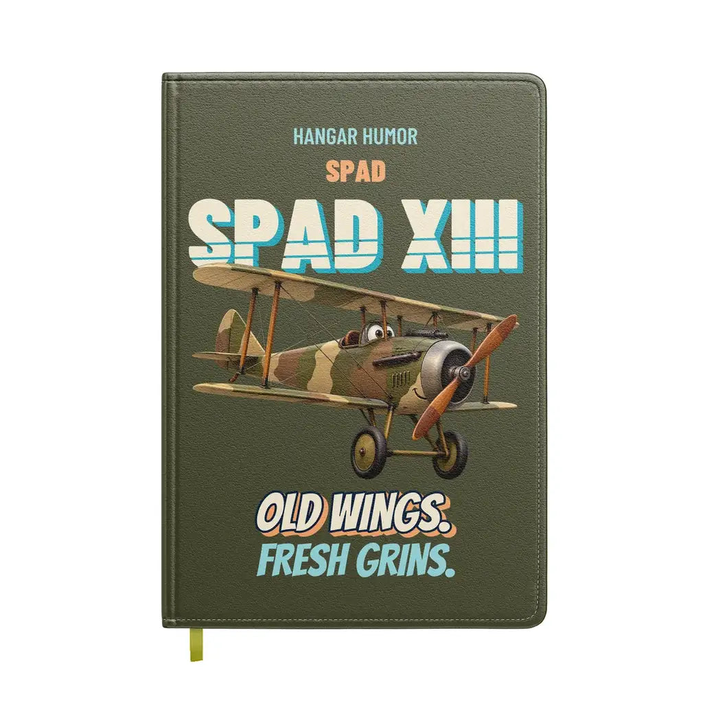 SPAD XIII - Old wings. Fresh grins. design on green army notebook