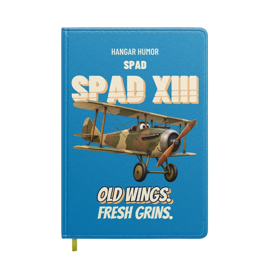 SPAD XIII - Old wings. Fresh grins. design on turquoise notebook