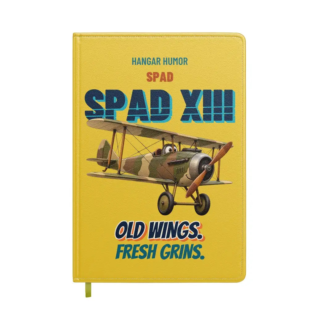 SPAD XIII - Old wings. Fresh grins. design on yellow notebook