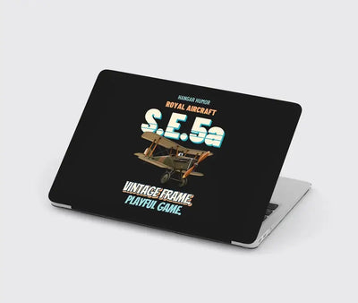 Royal Aircraft Factory S.E.5a - Vintage frame. Playful game. design on black MacBook case