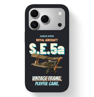 Royal Aircraft Factory S.E.5a - Vintage frame. Playful game. design on black magsafe iphone 17 pro