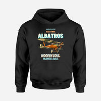 Thumbnail for Albatros D.Va - Wooden soul. Playful roll. design on black hoodie single side