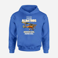 Thumbnail for Albatros D.Va - Wooden soul. Playful roll. design on blue hoodie single side