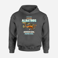 Thumbnail for Albatros D.Va - Wooden soul. Playful roll. design on dark gray hoodie single side