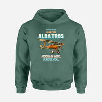 Thumbnail for Albatros D.Va - Wooden soul. Playful roll. design on green hoodie single side