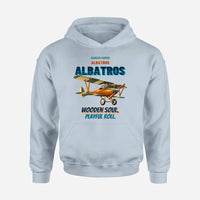 Thumbnail for Albatros D.Va - Wooden soul. Playful roll. design on light blue hoodie single side