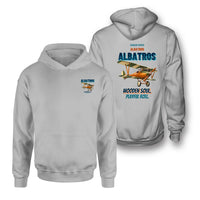 Thumbnail for Albatros D.Va - Wooden soul. Playful roll. - Double-Side Hoodie design on light gray double side hoodie