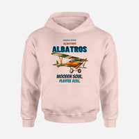 Thumbnail for Albatros D.Va - Wooden soul. Playful roll. design on pink hoodie single side