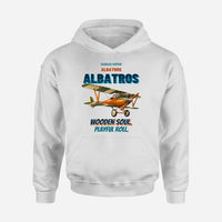 Thumbnail for Albatros D.Va - Wooden soul. Playful roll. design on white hoodie single side