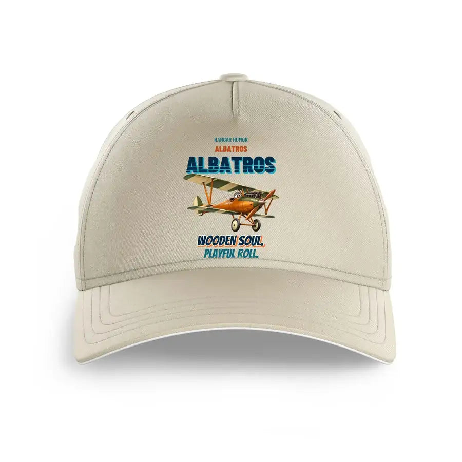 Albatros D.Va - Wooden soul. Playful roll. design on beige printed hat