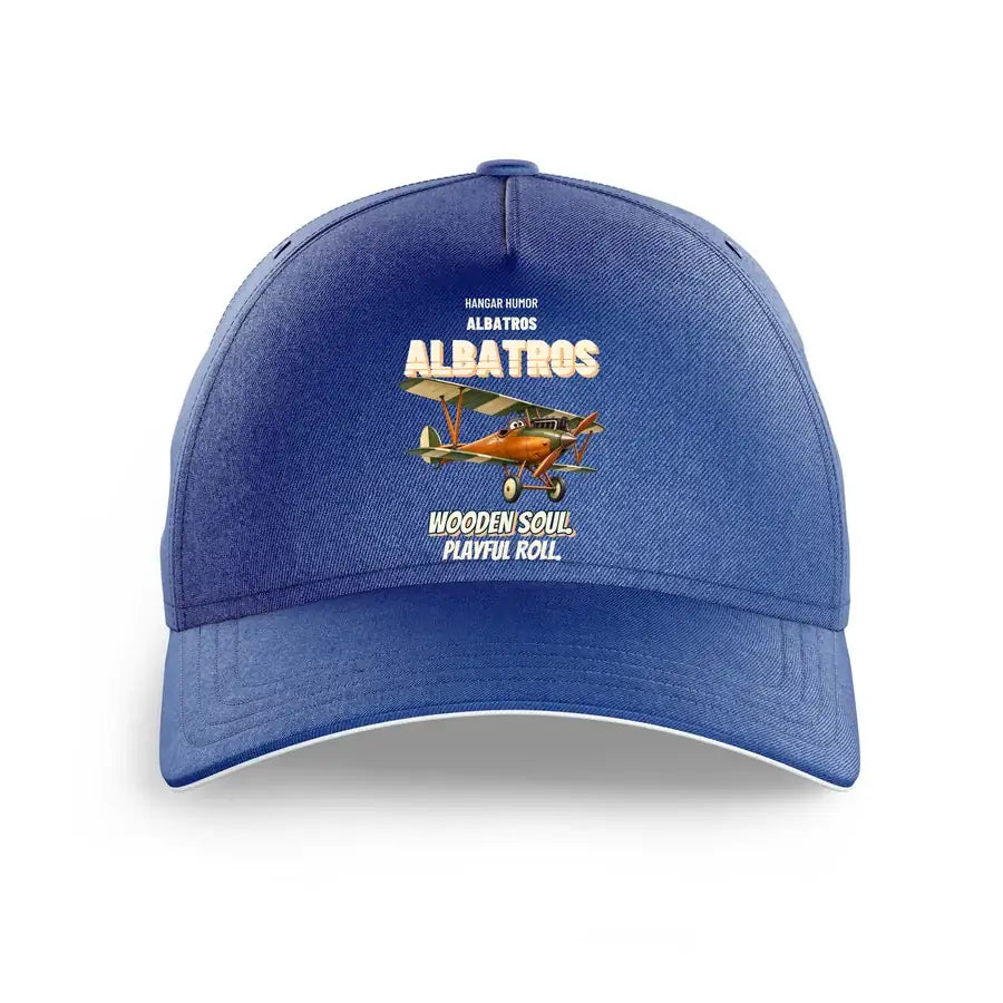 Albatros D.Va - Wooden soul. Playful roll. design on blue printed hat