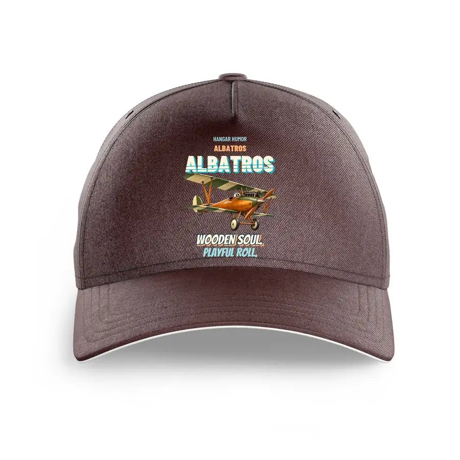 Albatros D.Va - Wooden soul. Playful roll. design on brown printed hat