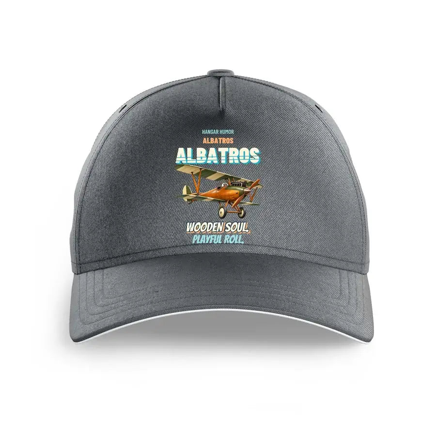 Albatros D.Va - Wooden soul. Playful roll. design on gray printed hat