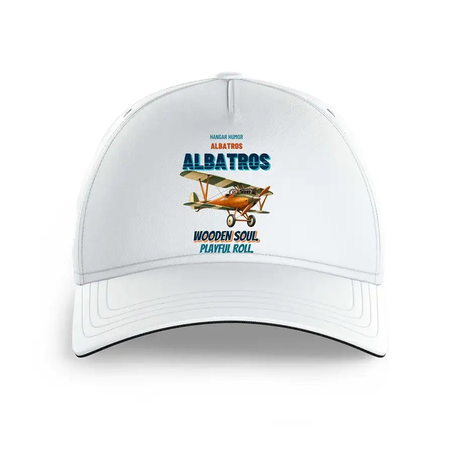 Albatros D.Va - Wooden soul. Playful roll. design on white printed hat