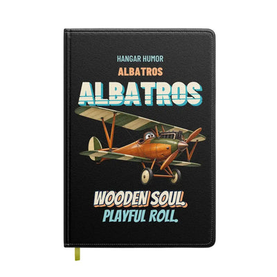 Albatros D.Va - Wooden soul. Playful roll. design on black notebook