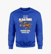 Thumbnail for Albatros D.Va - Wooden soul. Playful roll. design on blue sweatshirt