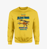 Thumbnail for Albatros D.Va - Wooden soul. Playful roll. design on yellow sweatshirt