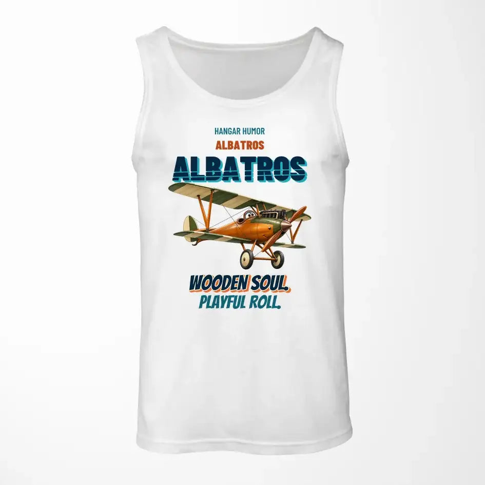Albatros D.Va - Wooden soul. Playful roll. design on white tank top
